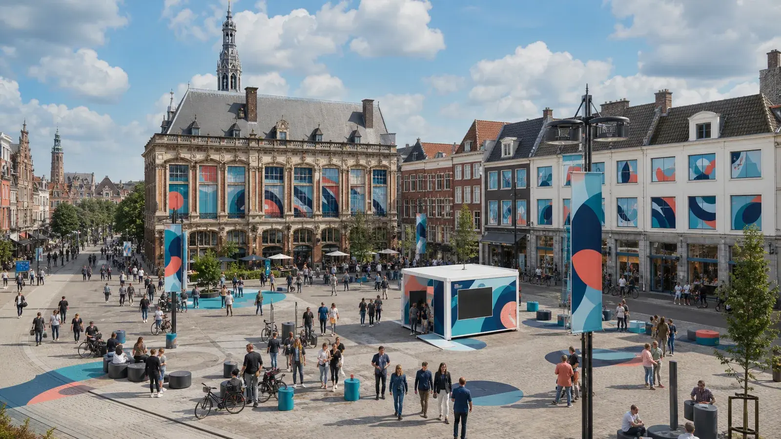 Nederlandse binnenstad met samenhangende tijdelijke citybranding