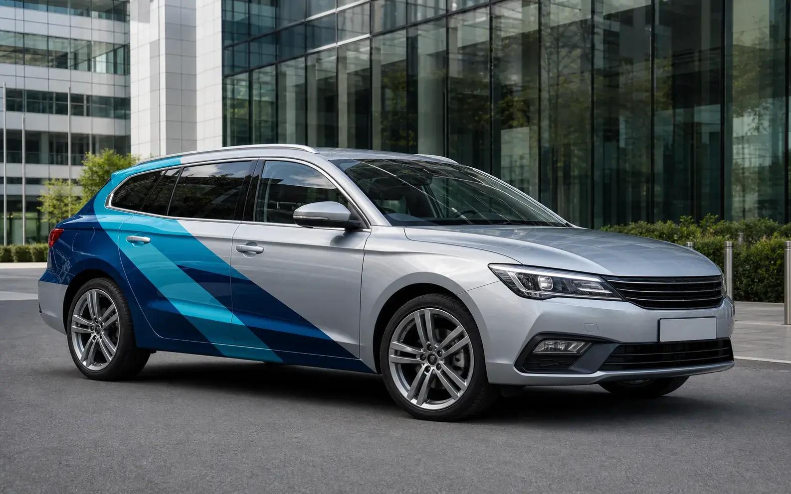 Stationwagen met dynamische deelbelettering