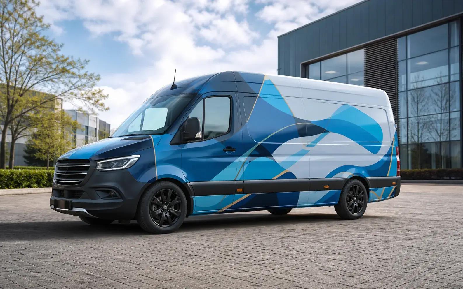 Bedrijfswagen met volledige grafische wrap