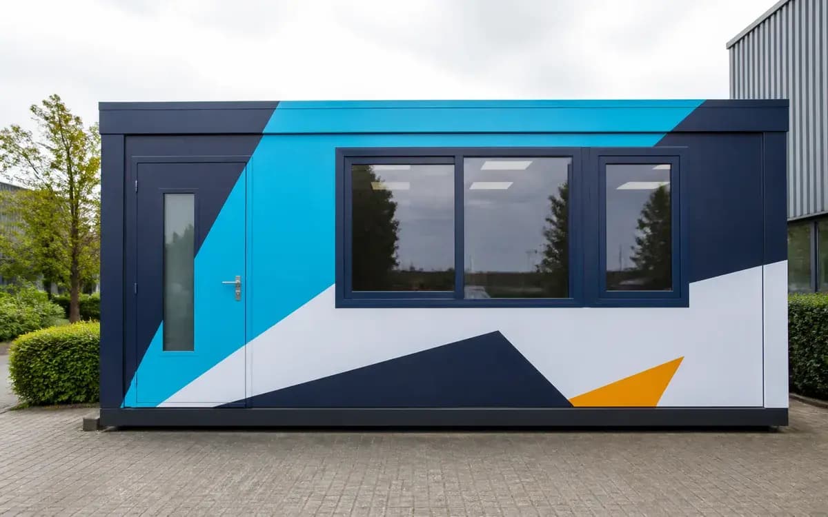 Kantoorunit met volledige folie-afwerking aan de buitenzijde