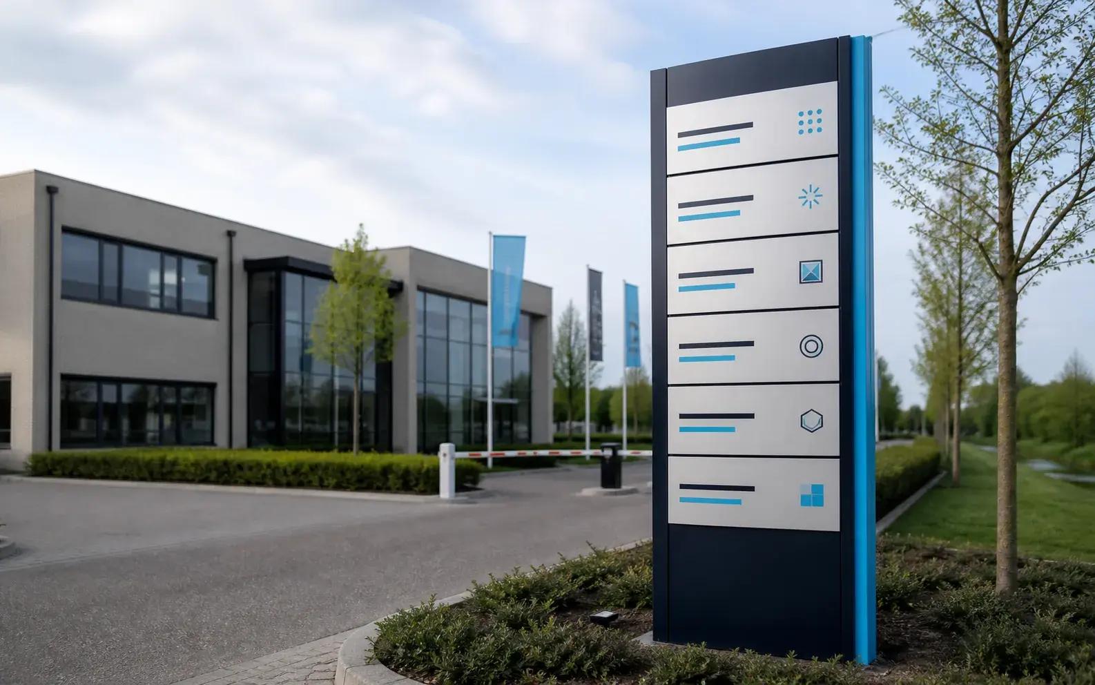 Modulaire verzamelzuil voor meerdere bedrijven