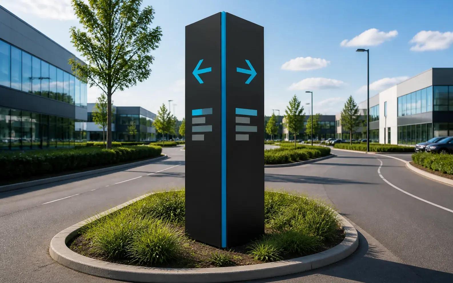 Dubbelzijdige reclame- en bewegwijzeringszuil
