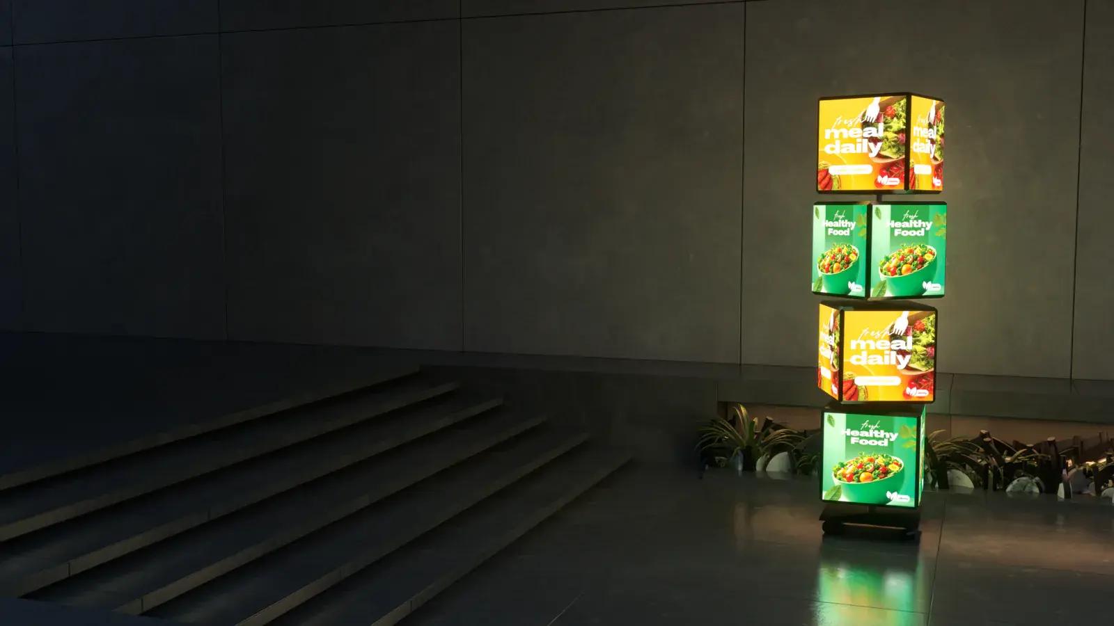 Rotating advertising totem