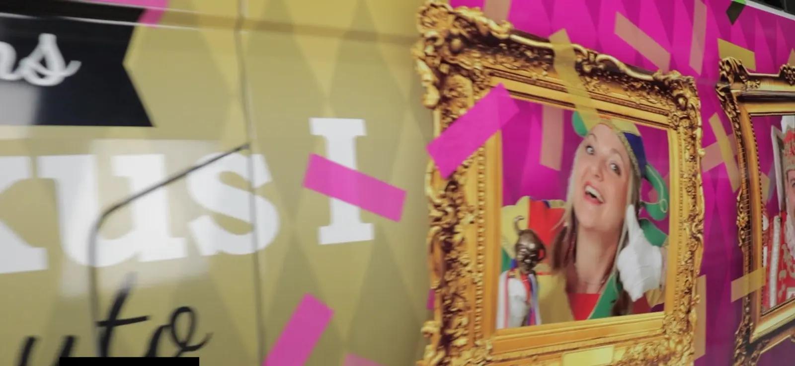 Portraits in decorative frames on the festive side graphic