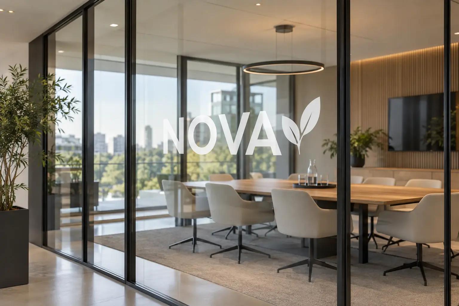 AI design example of white printing on optically clear decorative window film